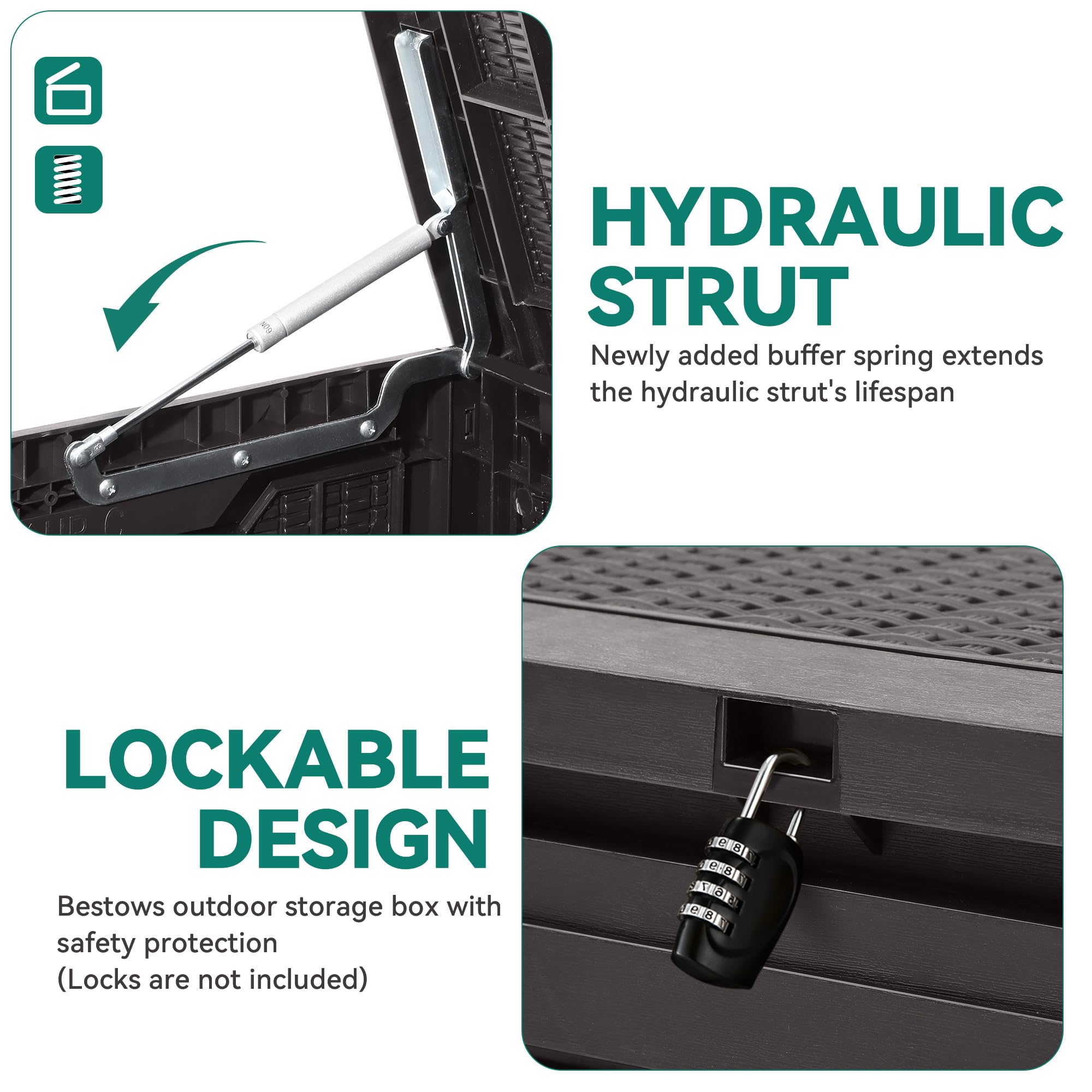 YITAHOME lockable outdoor storage box secured for outdoor valuables