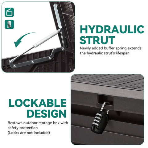 YITAHOME lockable outdoor storage box secured for outdoor valuables