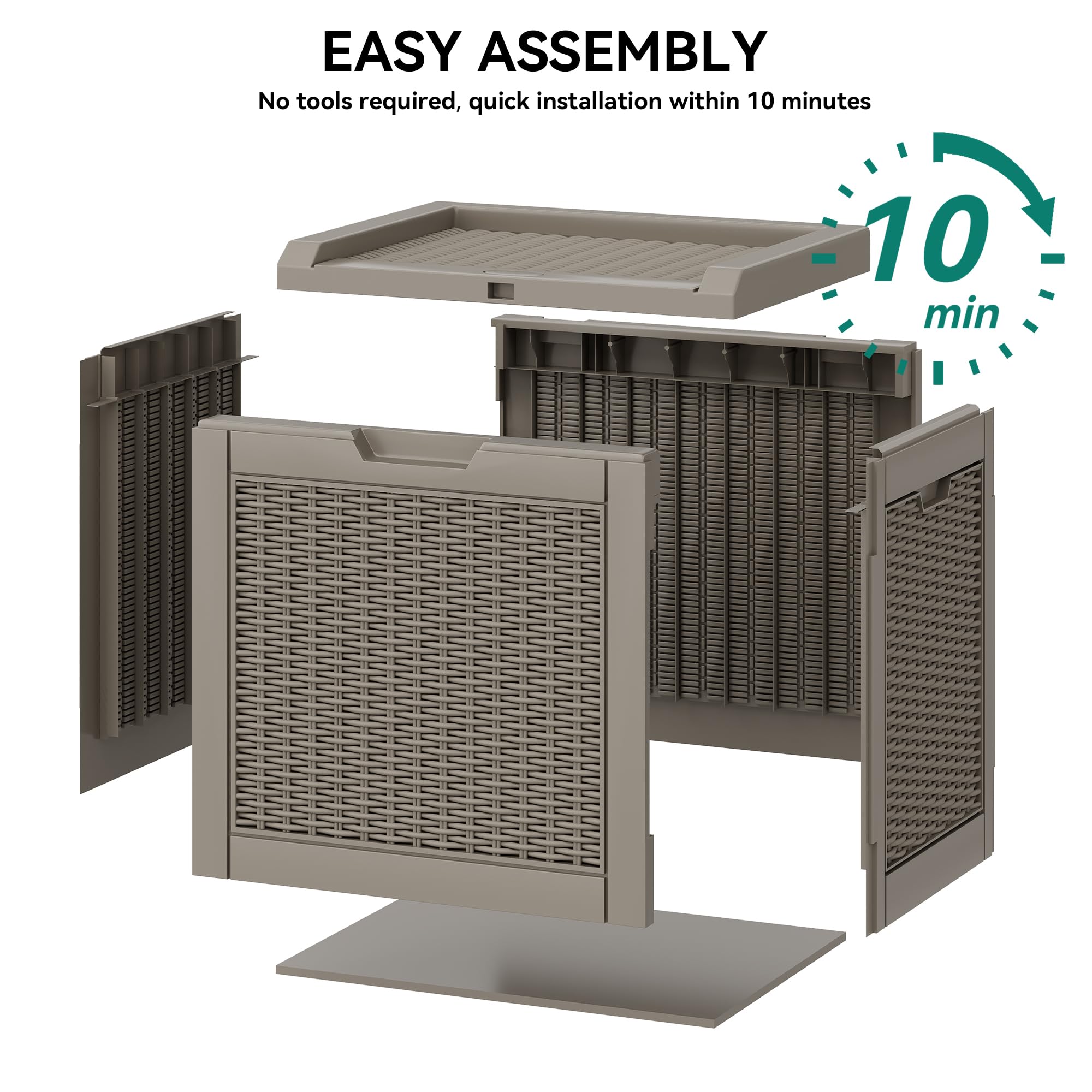 YITAHOME open lid with cushions stored inside, showcasing easy access and organization