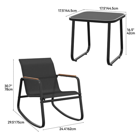 YITAHOME outdoor patio set in dark gray suited for garden spaces.