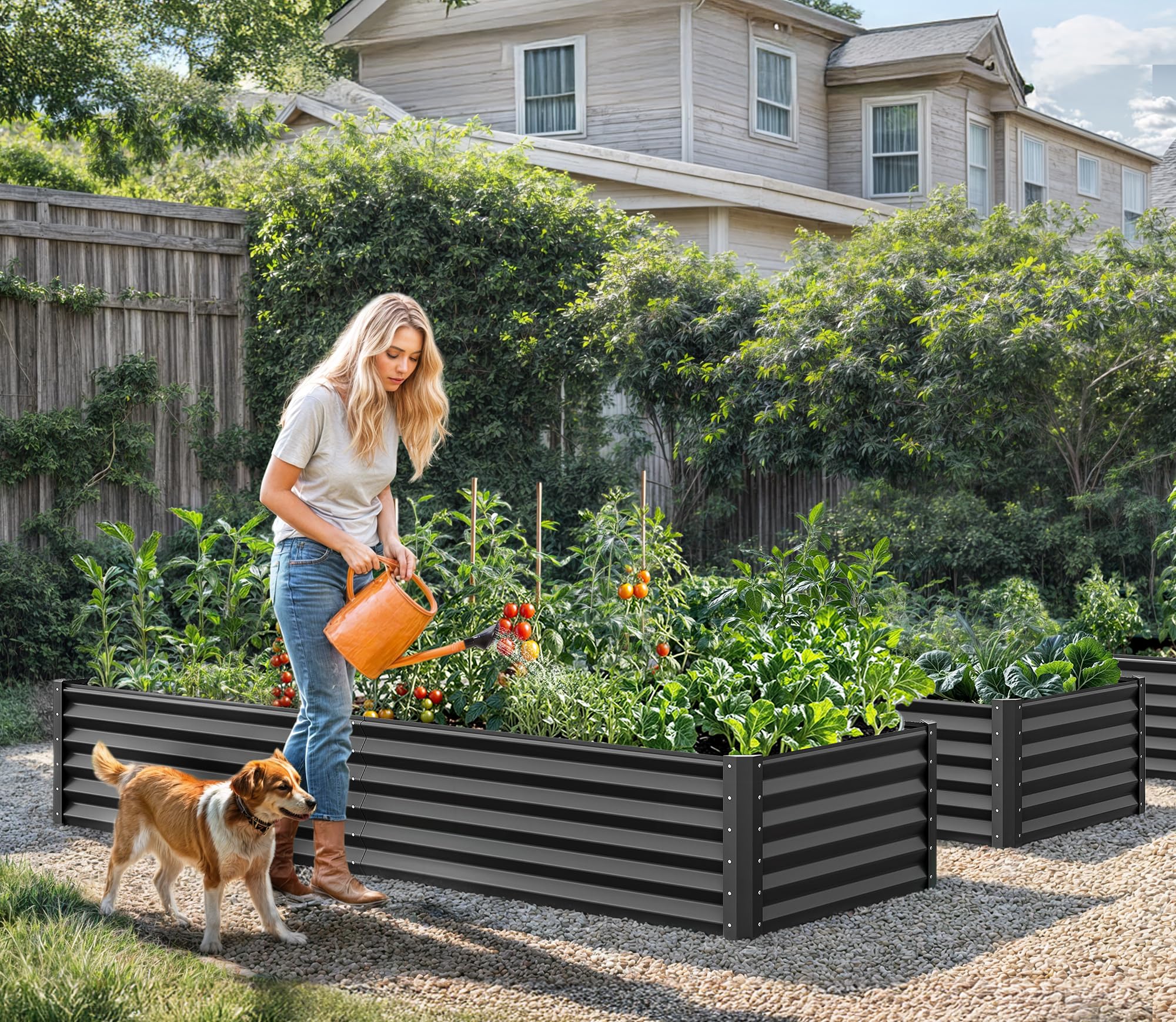 YITAHOME outdoor planter box with included gloves for safer setup.