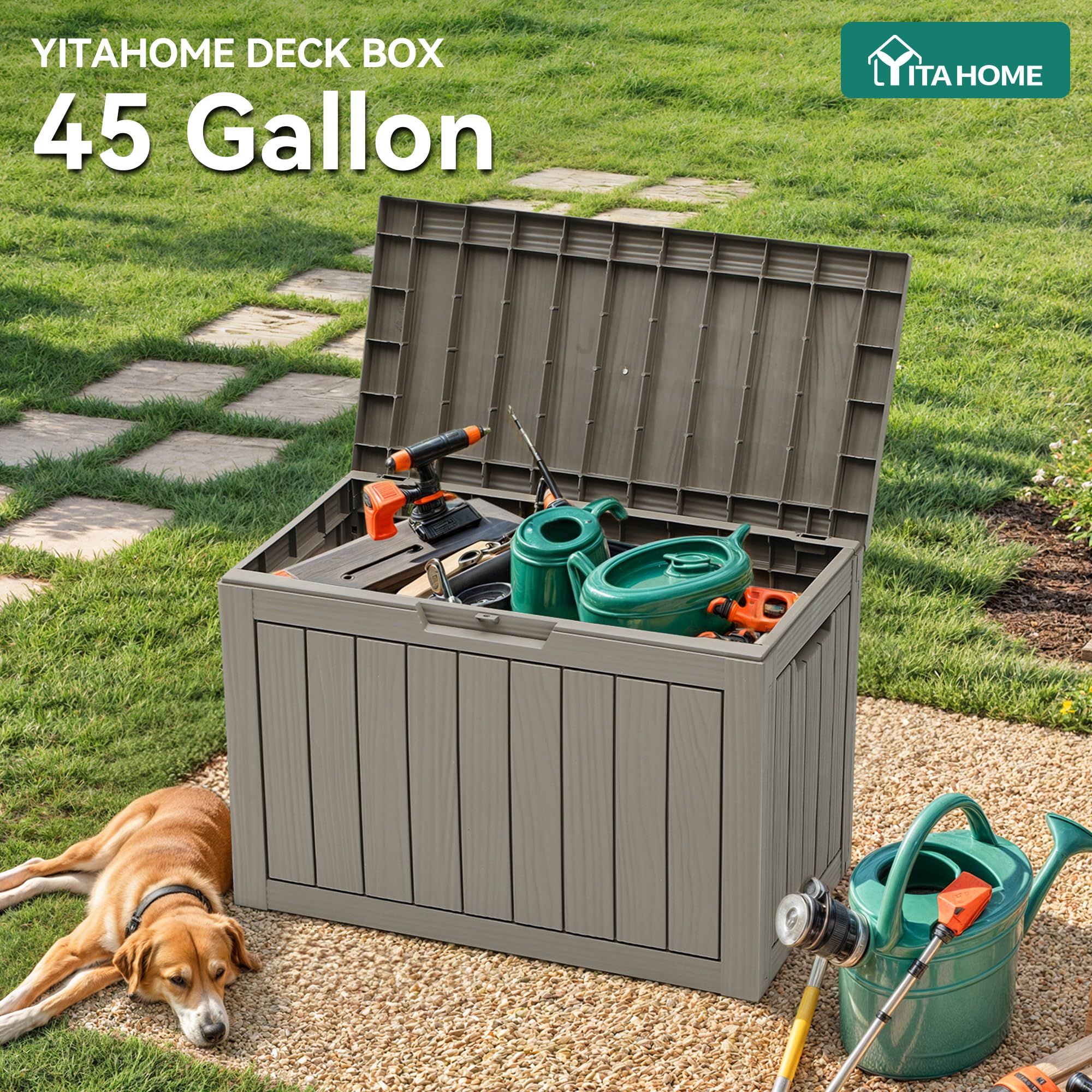 YITAHOME patio storage box doubles as a sturdy side table.