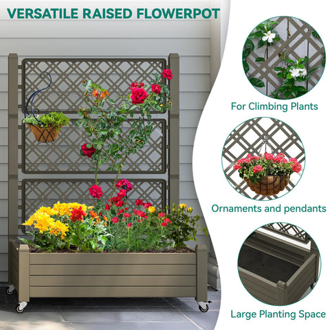 YITAHOME planter box trellis wheels and base for easy movement