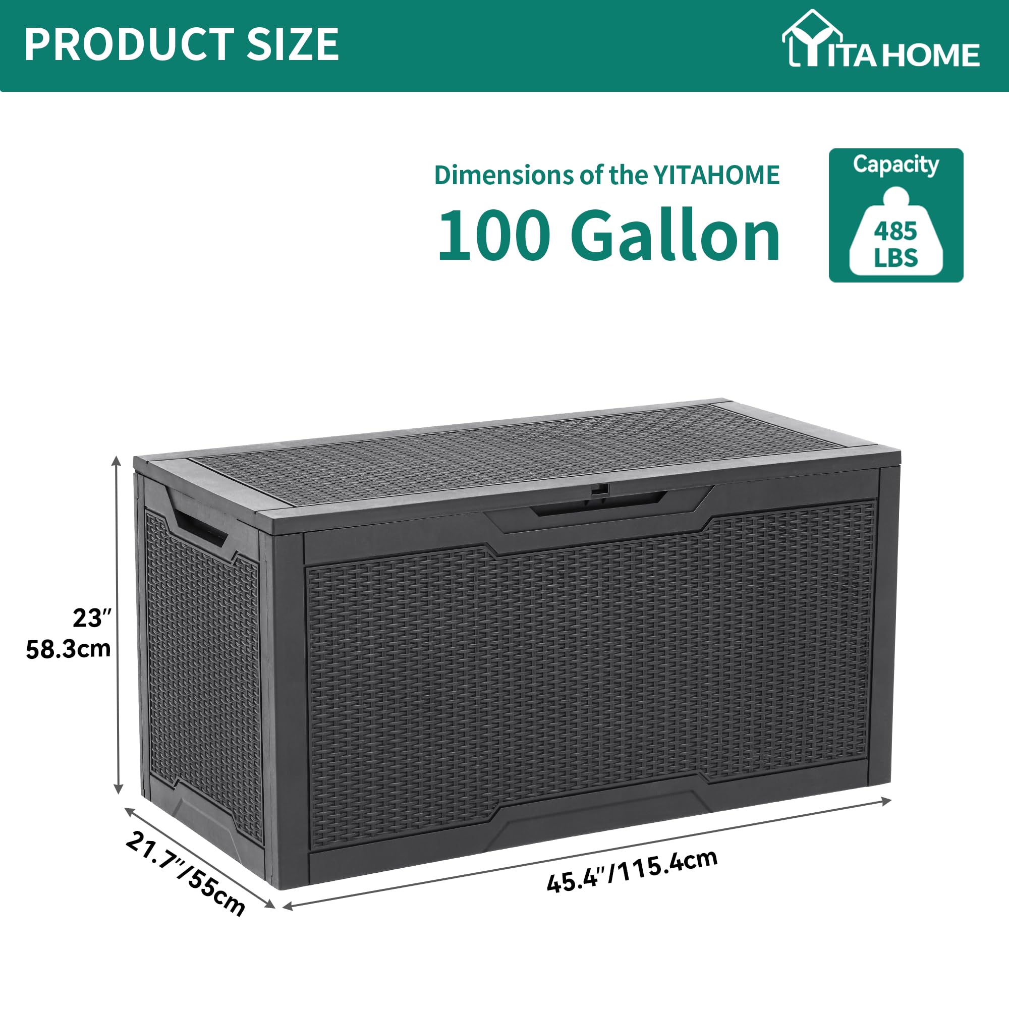 YITAHOME large capacity fits cushions, tools, and pool accessories.
