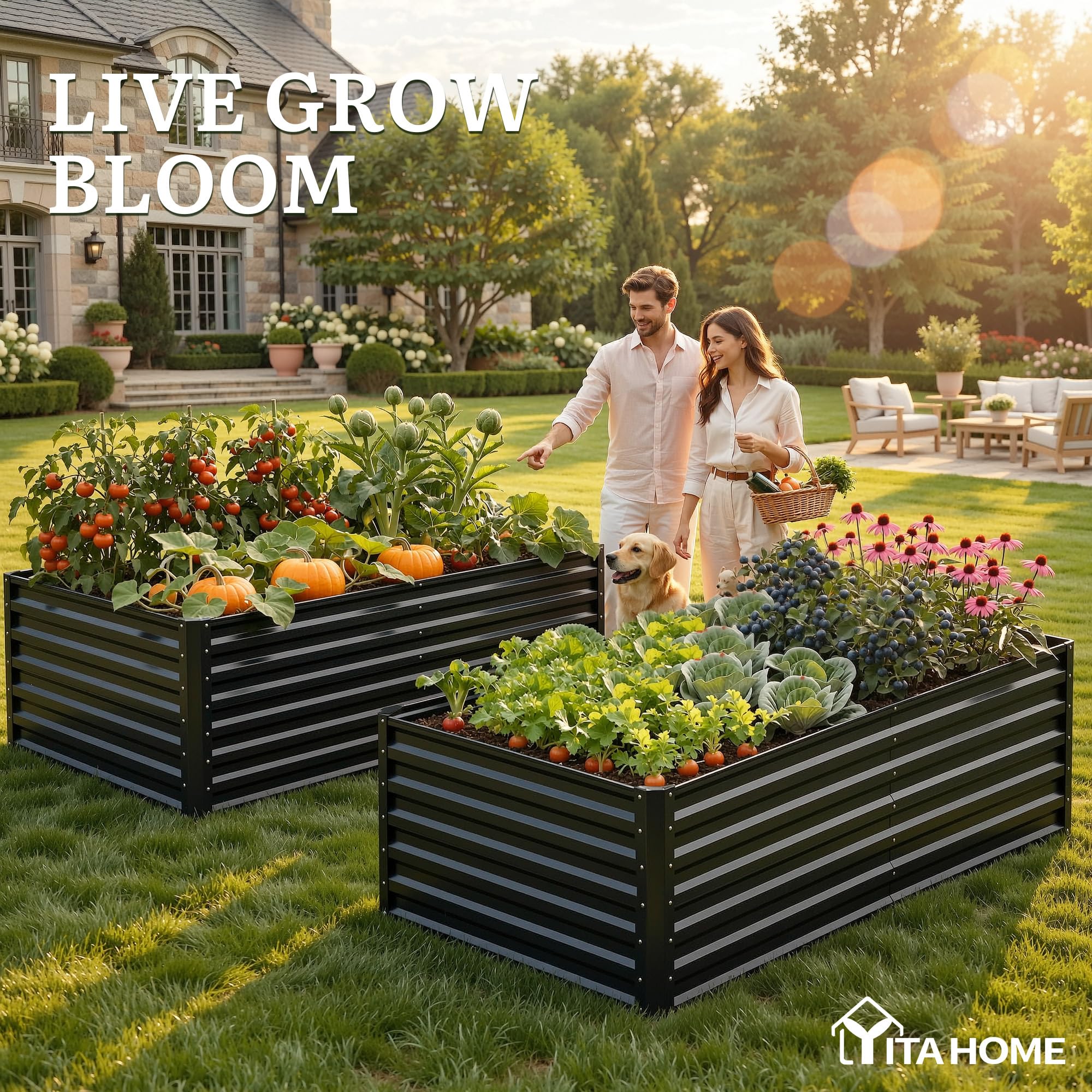 YITAHOME raised bed with gloves included for safe, comfortable gardening sessions