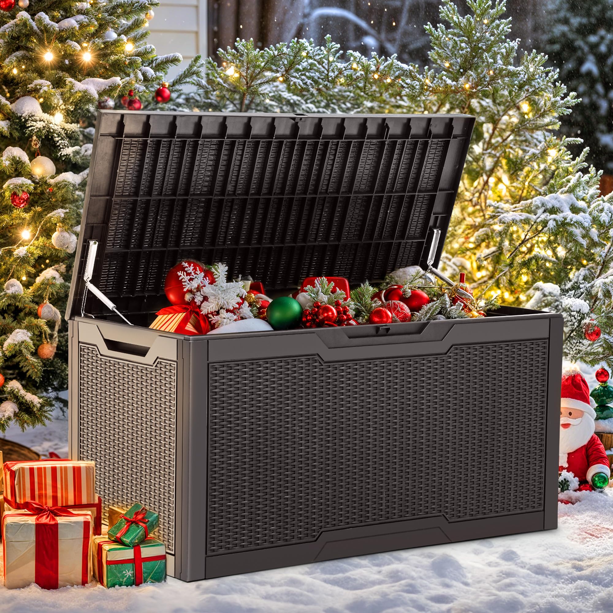 YITAHOME resin deck box weatherproof construction withstands sun and rain