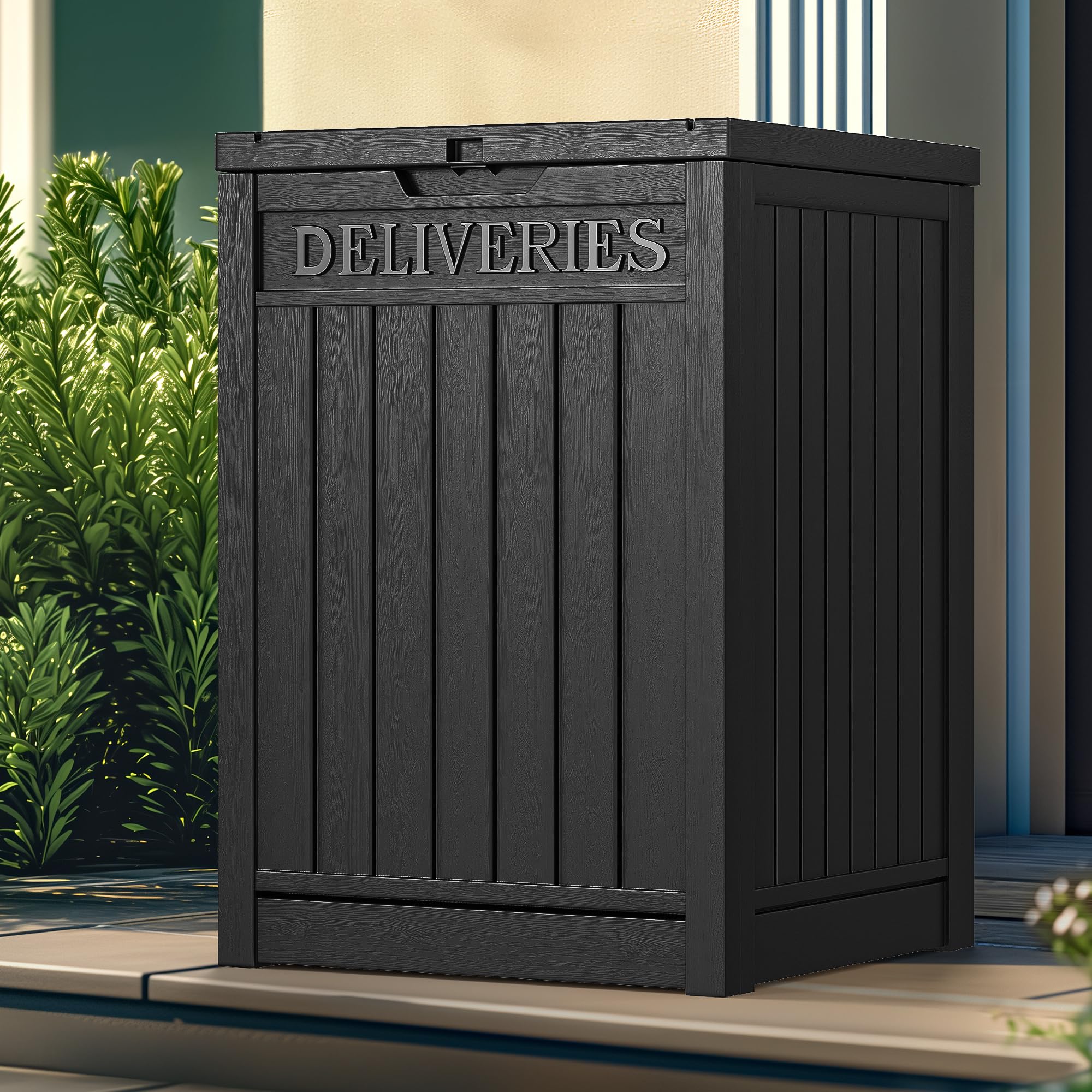 YITAHOME resin delivery box with 51-gallon exterior for secure porch storage