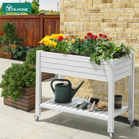 YITAHOME elevated bed shows side drainage holes for effective water management