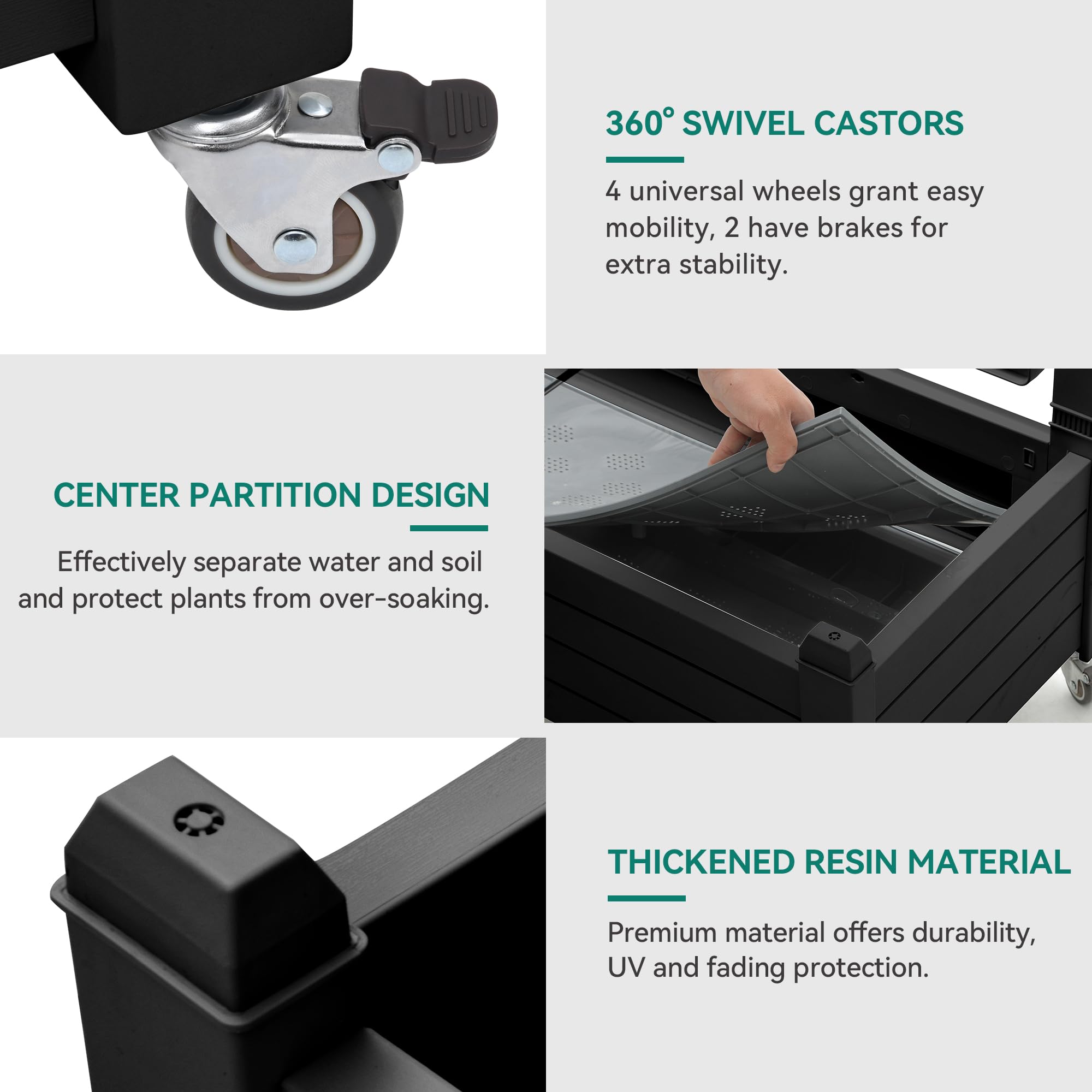 YITAHOME four swivel-wheels enable easy repositioning across patios and decks.