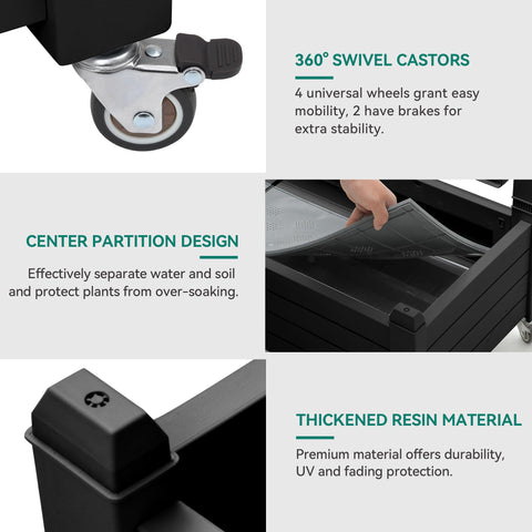 YITAHOME four swivel-wheels enable easy repositioning across patios and decks.