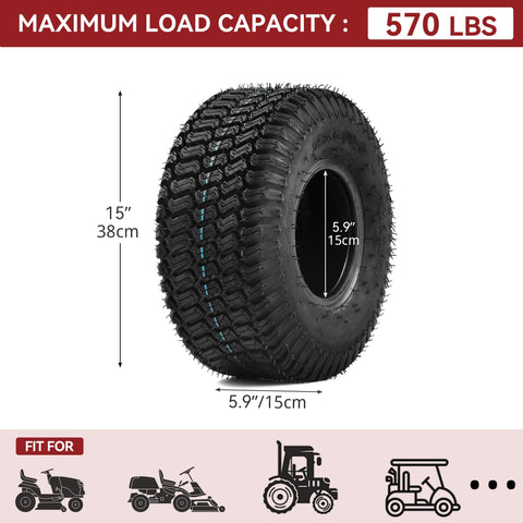 YITAMOTOR 570-lb max load capacity tubeless tire.