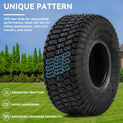YITAMOTOR lawn mower tire sidewall highlighting 2-ply construction.