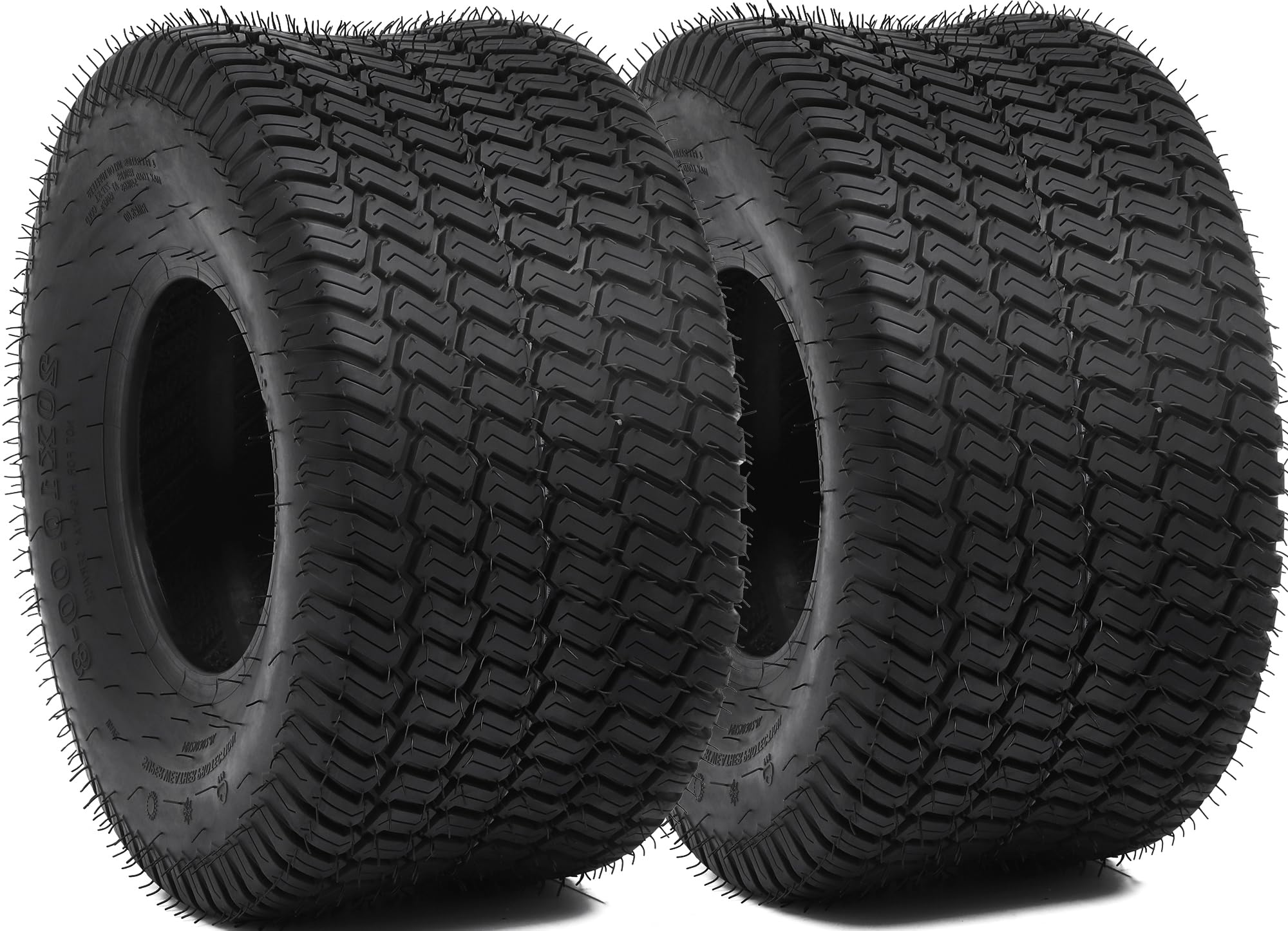 YITAMOTOR 20x10-8 lawn mower tire set shown for durable tubeless use and even load support.