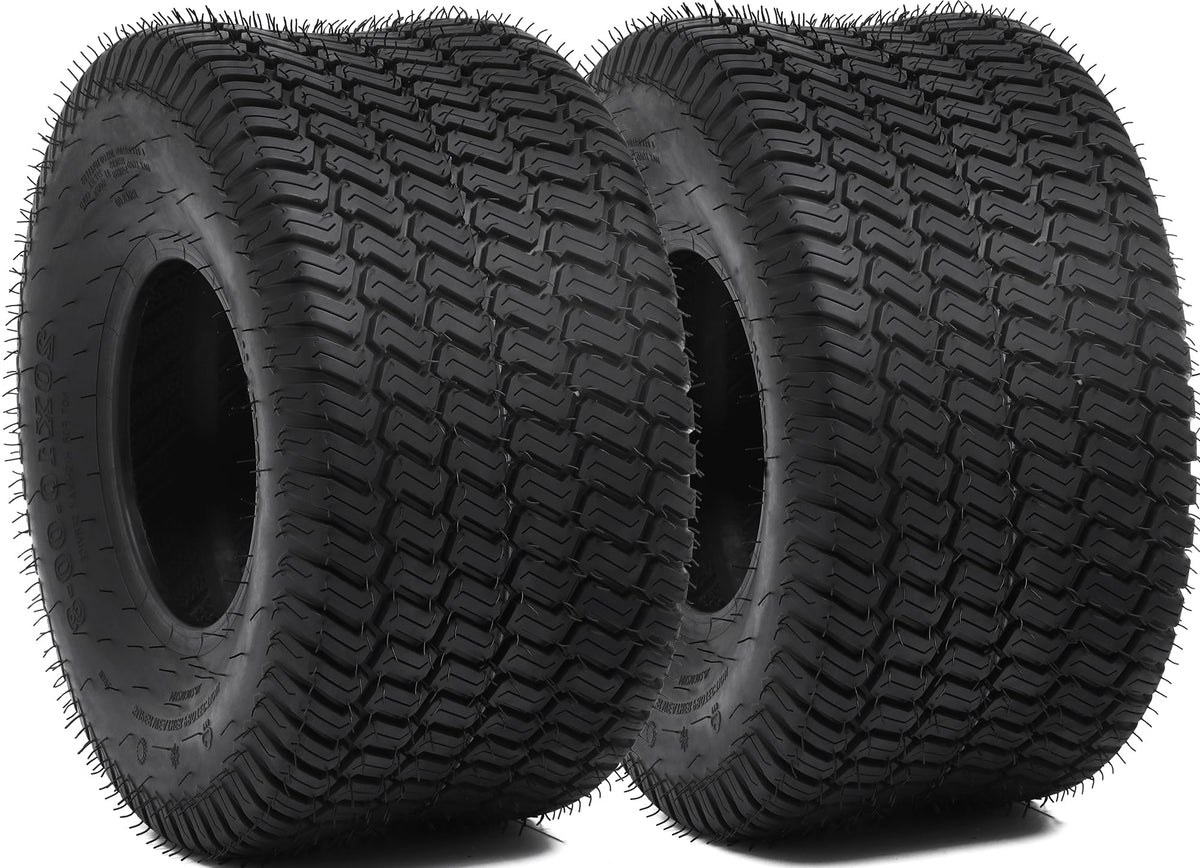 YITAMOTOR 20x10-8 lawn mower tire set shown for durable tubeless use and even load support.