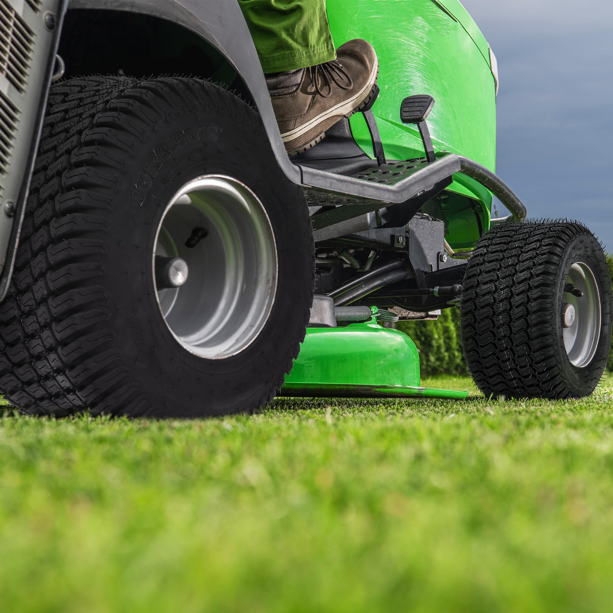 Versatile compatibility with riding mowers, golf carts, and farm equipment.