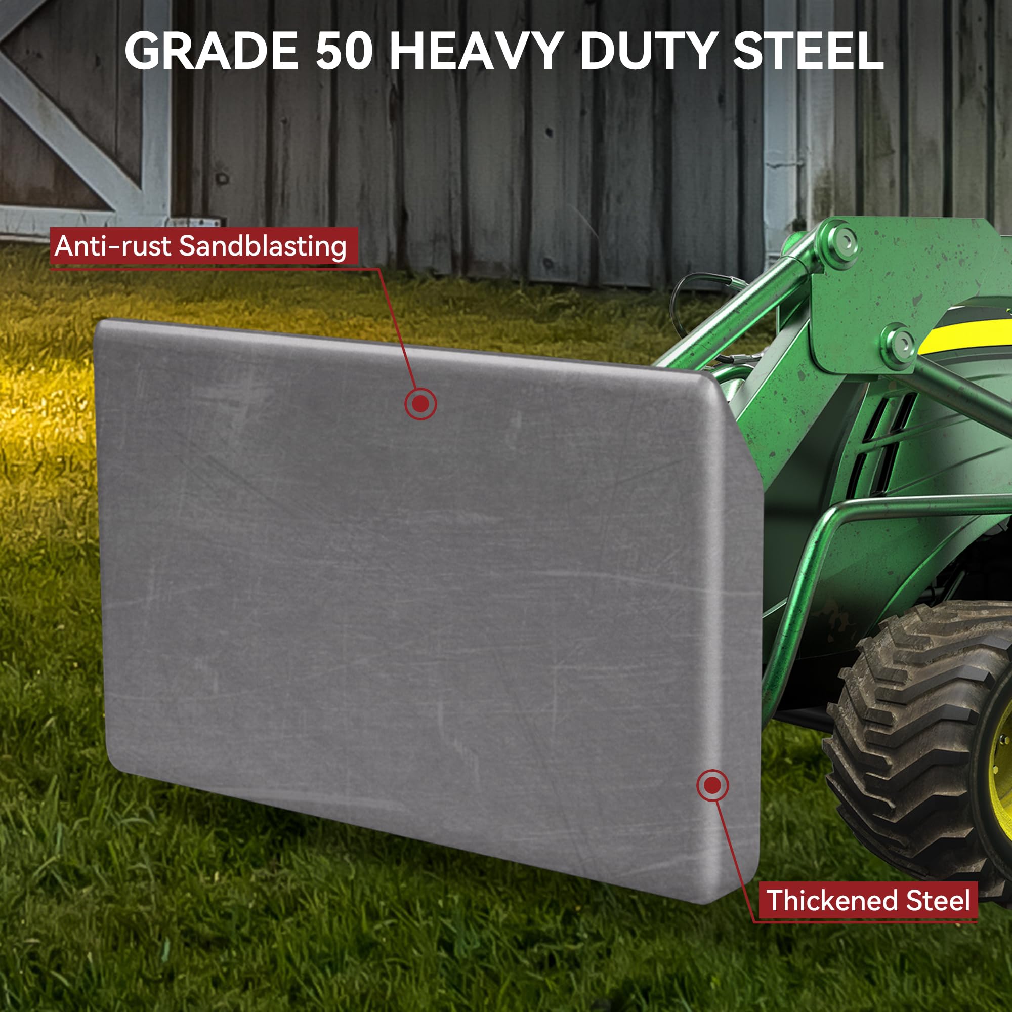 YITAMOTOR mini skid steer plate side view highlights reinforced inserts for warp resistance