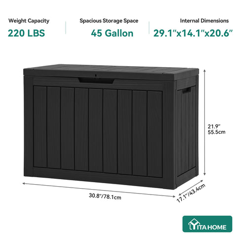 YITAHOME 45-gallon storage capacity ideal for garden gear and cushions.