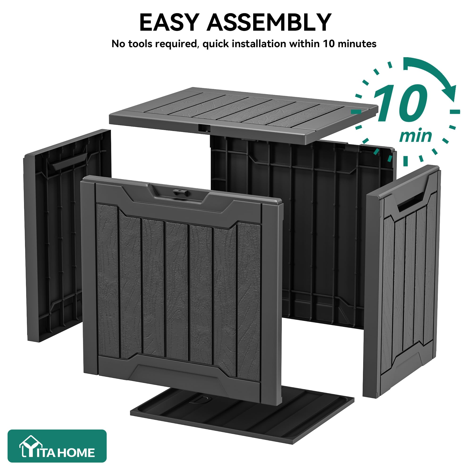 YITAHOME bench-side table function showcases convertible outdoor use