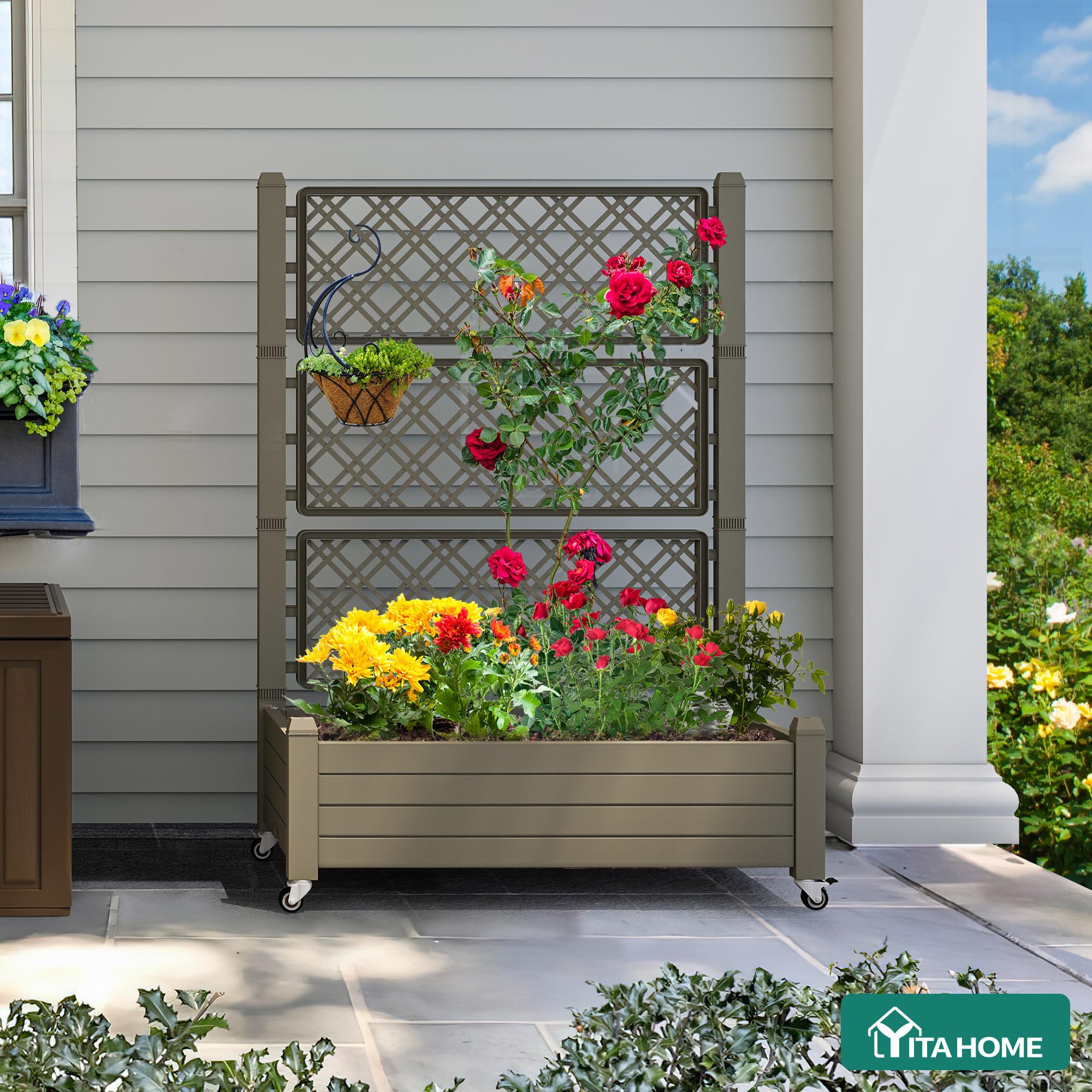 YITAHOME elevated bed resists weather, fading, and cracking outdoors