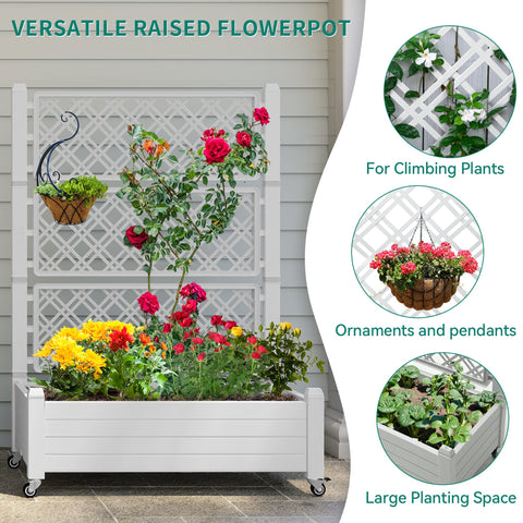 YITAHOME planter on four swivel wheels demonstrates easy mobility outdoors.