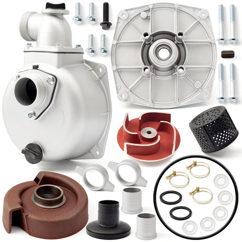YIYANTO 2-inch semi-trash pump front view, high-flow performance for portable use.