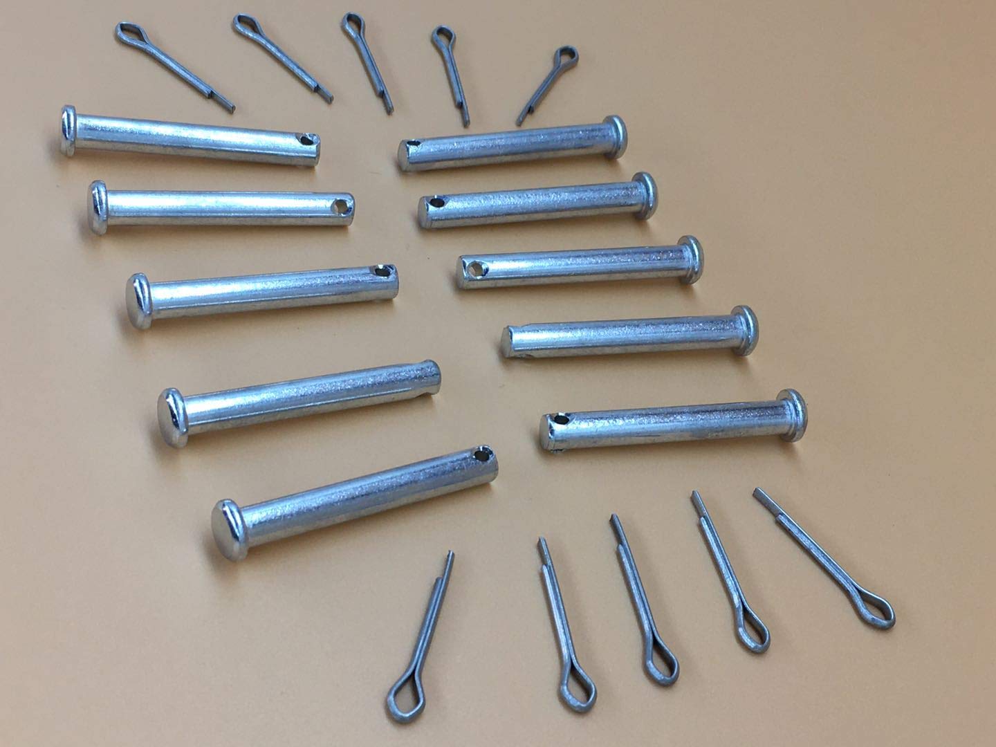 YiYuanG cotter pins 10-pack in retail packaging for snowthrower maintenance.