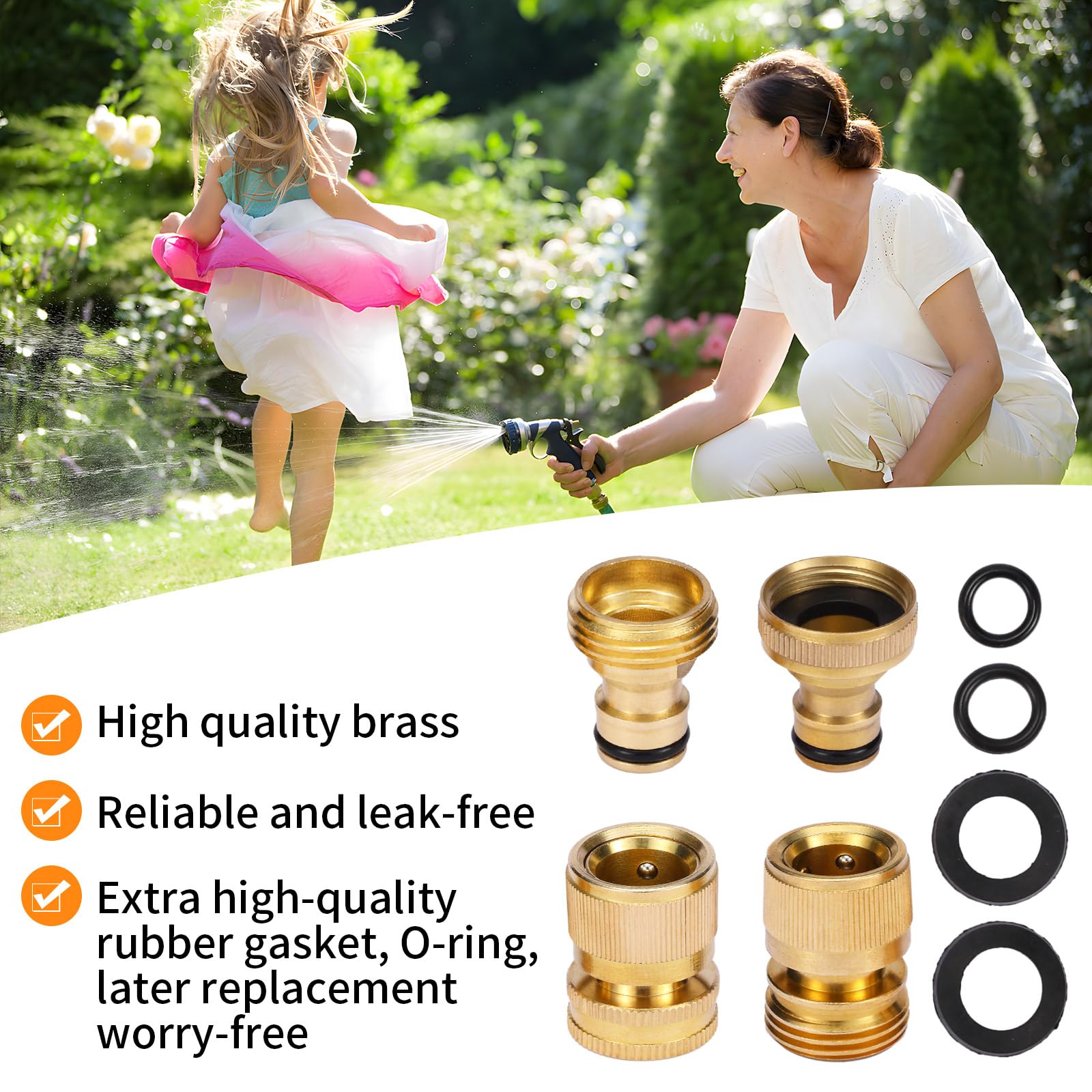 Yizerel brass quick-connect fittings provide easy tool-free attachment