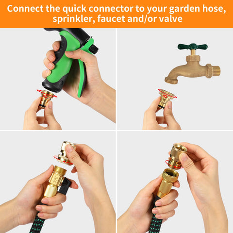 Yizerel quick-connection assembly on spigot speeds garden setup