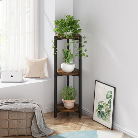 YIZAIJIA tall corner rack elevates greenery toward sunlight.