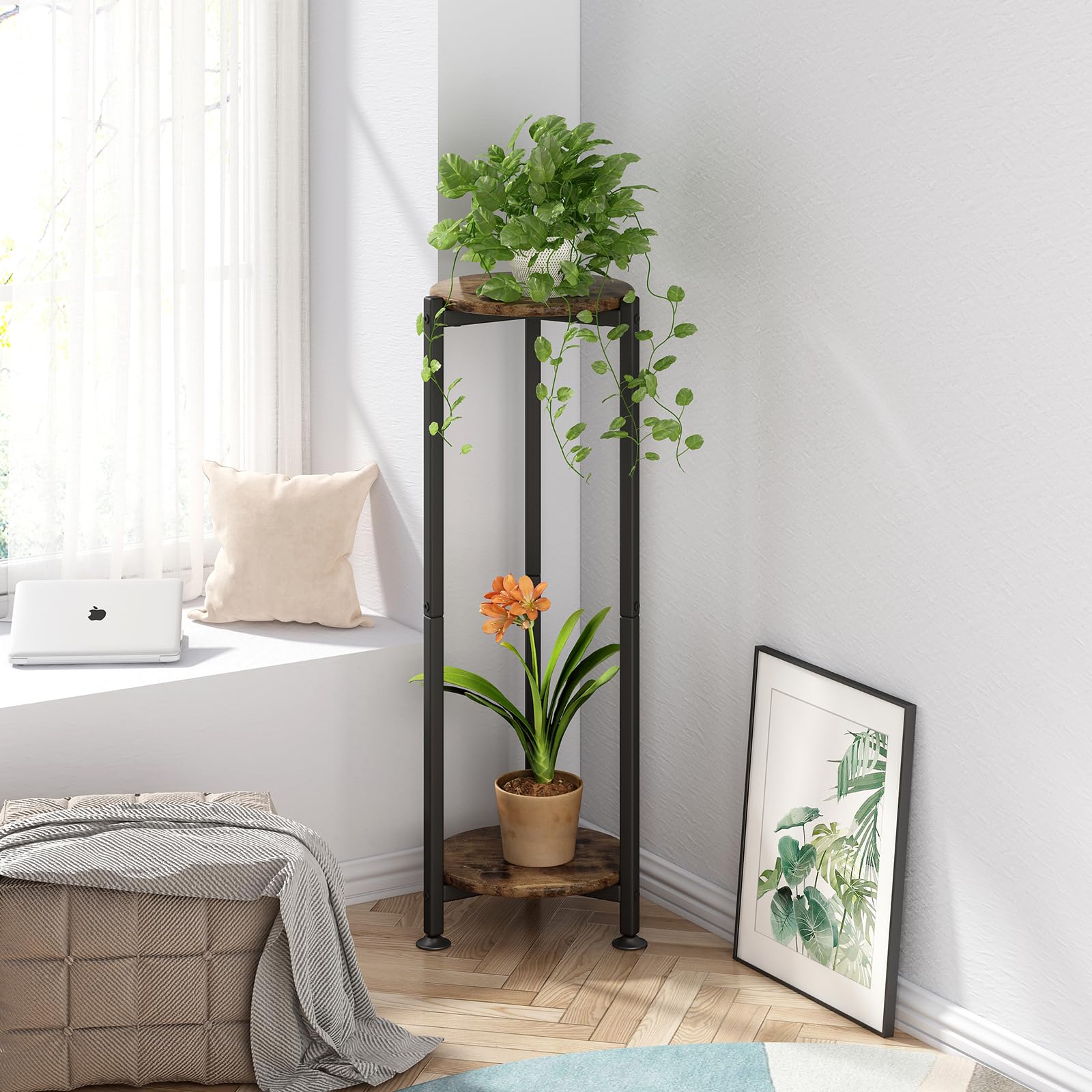YIZAIJIA balcony garden arrangement for outdoor styling with two levels.