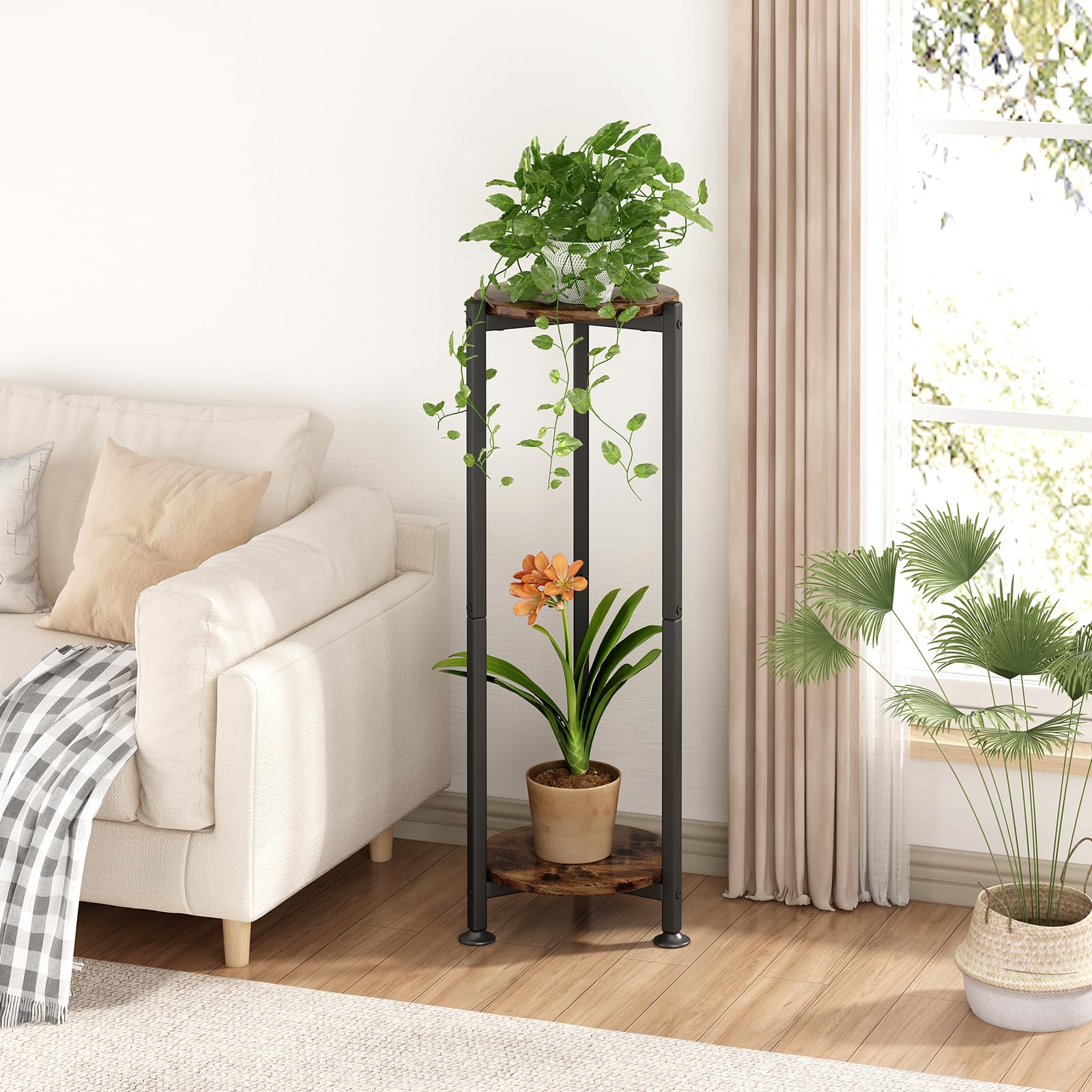 YIZAIJIA plant stand features a durable metal frame for reliable stability.