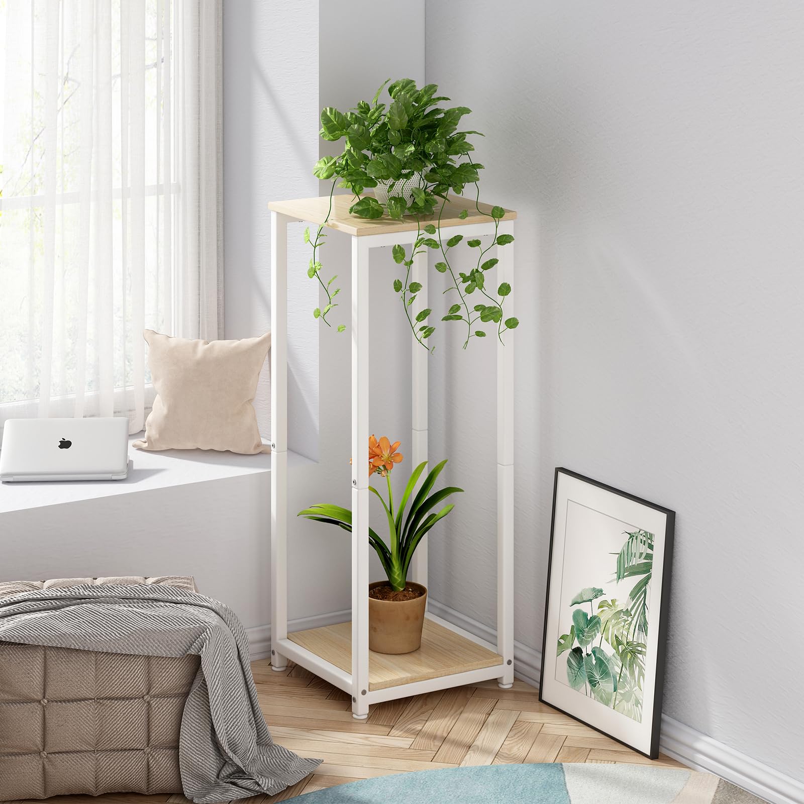 YIZAIJIA indoor plant display rack in white for living room