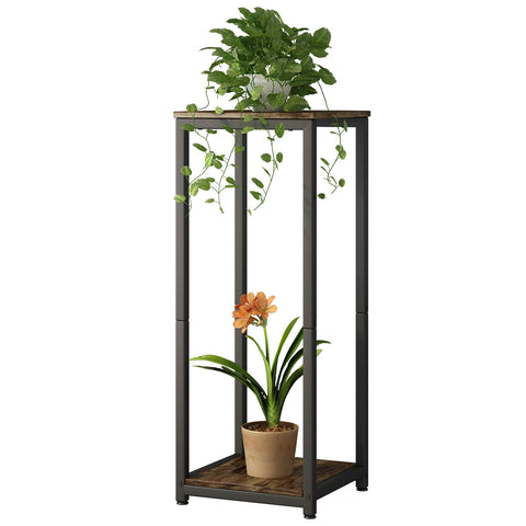 YIZAIJIA plant stand front view showing compact two-tier design for corners