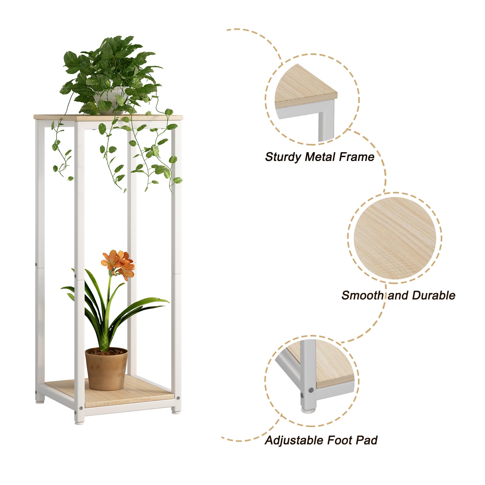 YIZAIJIA balcony garden-ready plant stand white for sunlit corners