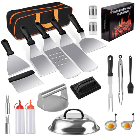 YJHOLE long griddle spatula for precise flipping on Blackstone griddles