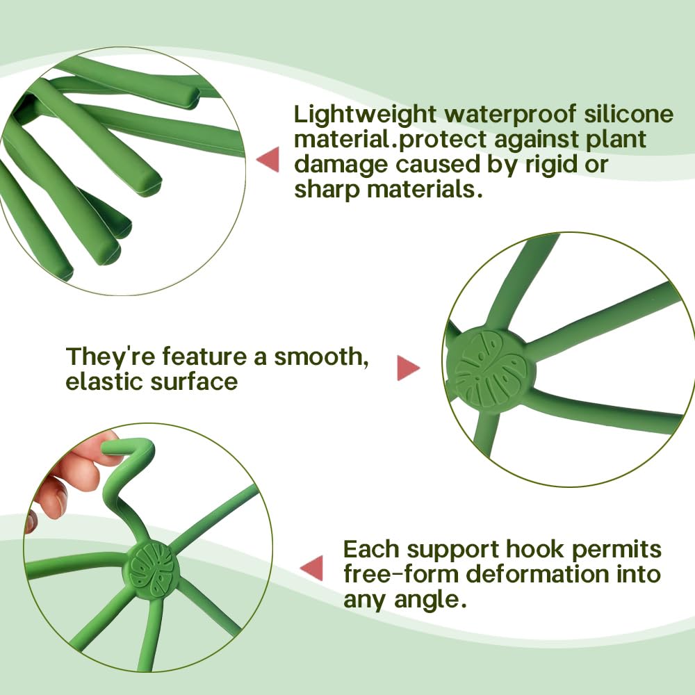 YjiaYjiaY silicone plant support in green blends with foliage and protects stems