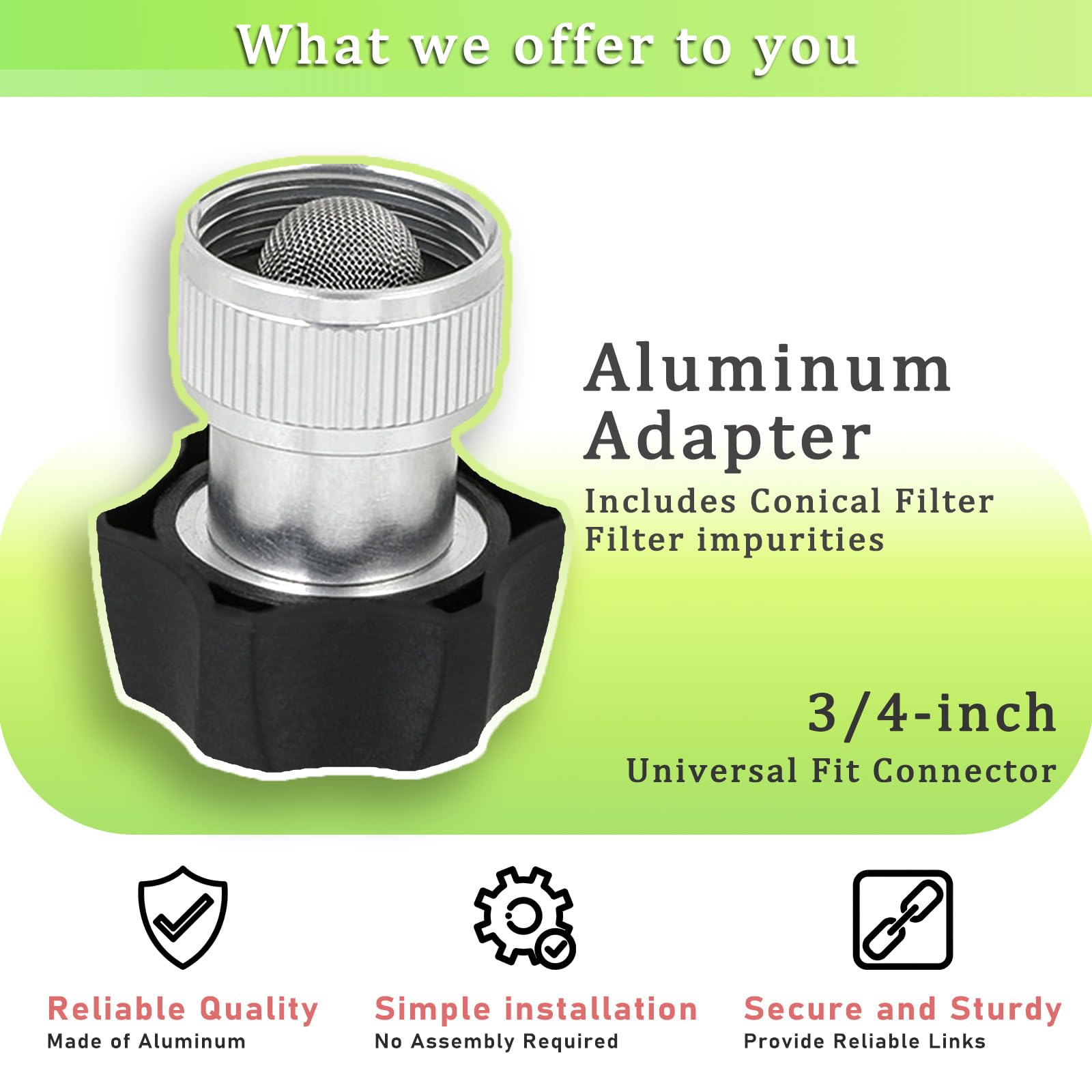 YJLY garden hose adapter 3/4 inch thread fits standard hoses smoothly.