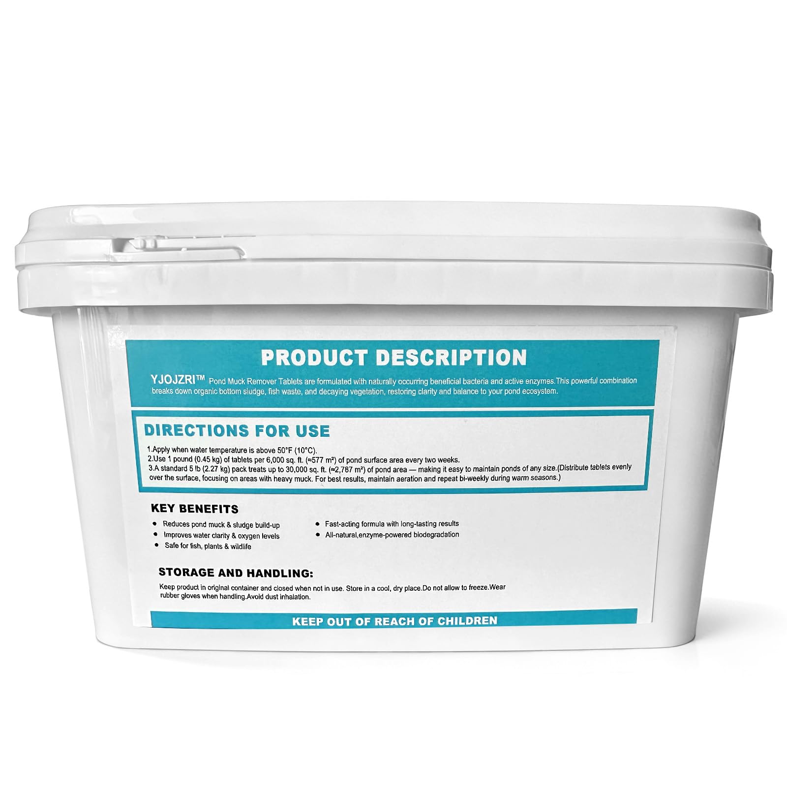YJOJZR tablets releasing beneficial bacteria and enzymes for pond balance.
