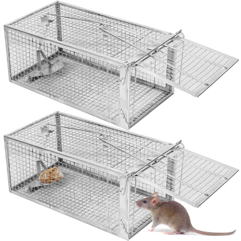 YJOO 2-pack humane rat traps front view for safe live capture