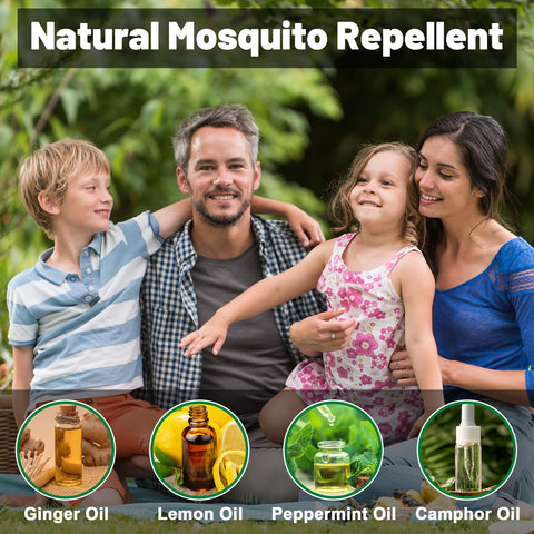 YJOO 4-pack mosquito repellent outdoor product highlighting all-natural outdoor protection