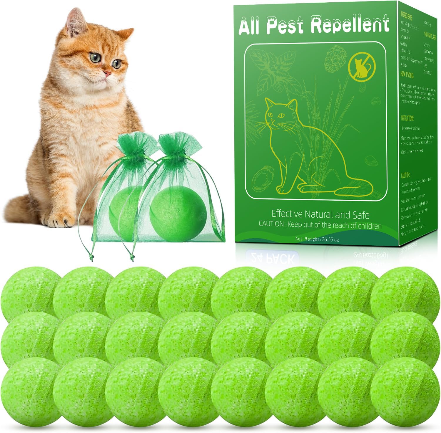 YJOO cat deterrent ball close-up releasing peppermint scent to deter cats