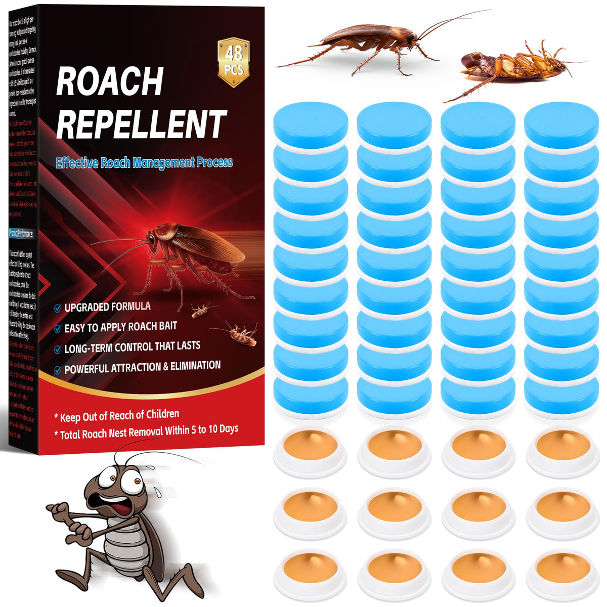 YJOO cockroach gel bait nest domino-effect demonstrates full infestation reach
