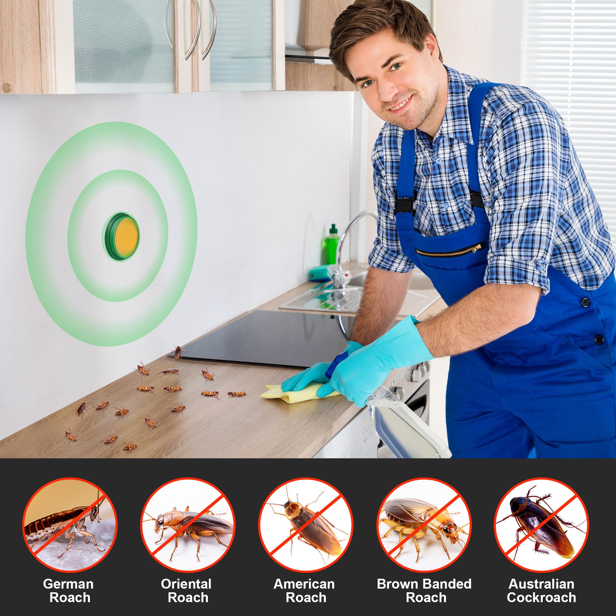 YJOO Roach Bait packaging indicates a ready-to-use solution for homes