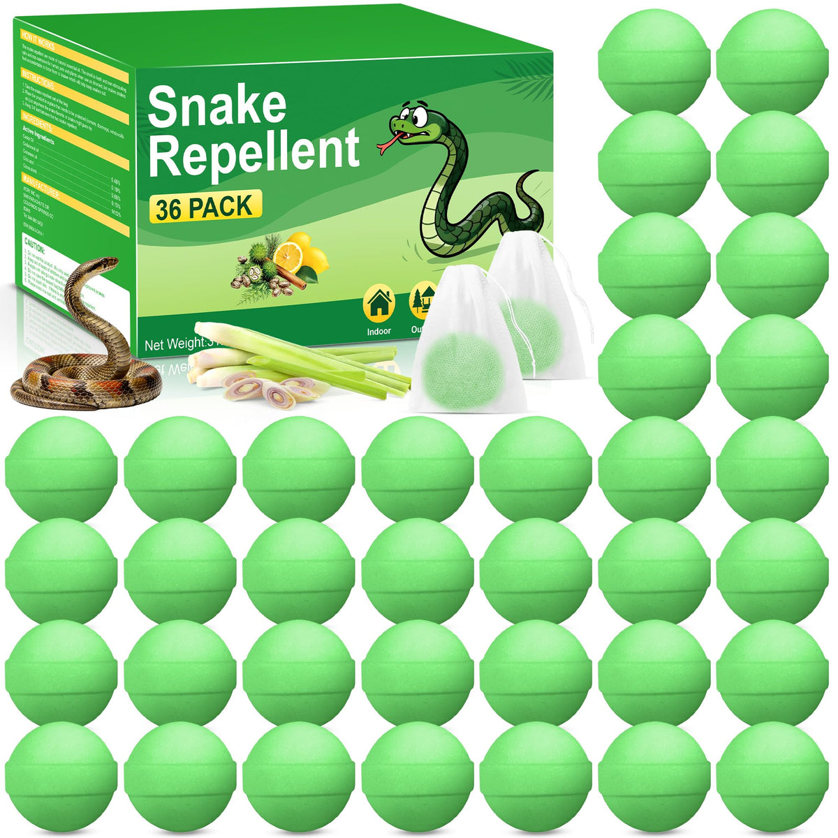 YJOO snake repellent pack front view deters snakes around the yard.