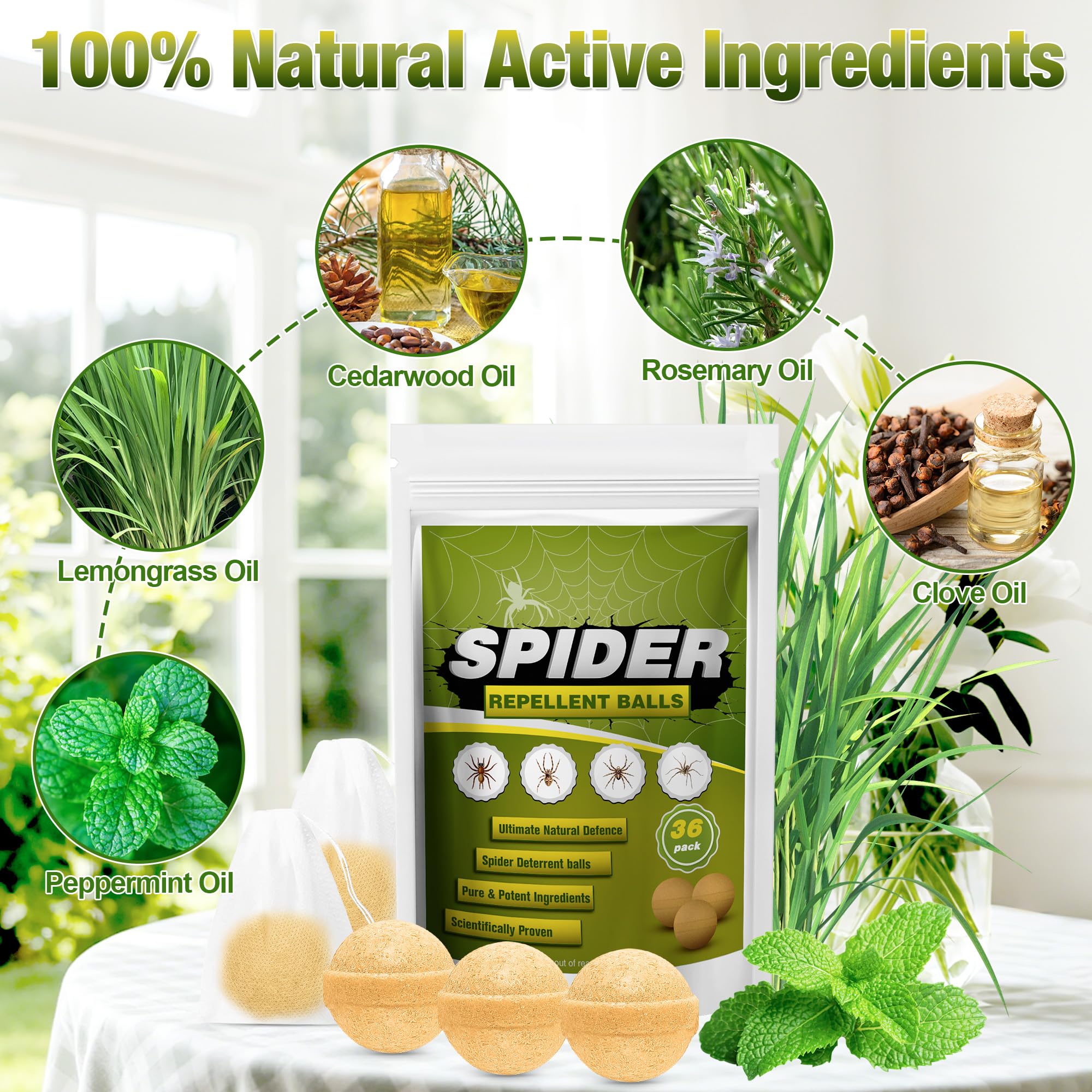 YJOO peppermint-scented repellent ball in packaging front for easy setup