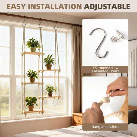 YJREW indoor wall decor multiuse shelf holds plants and treasures.
