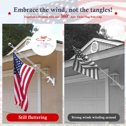 YKFLY rotating ring system enables smooth, tangle-free flag movement.
