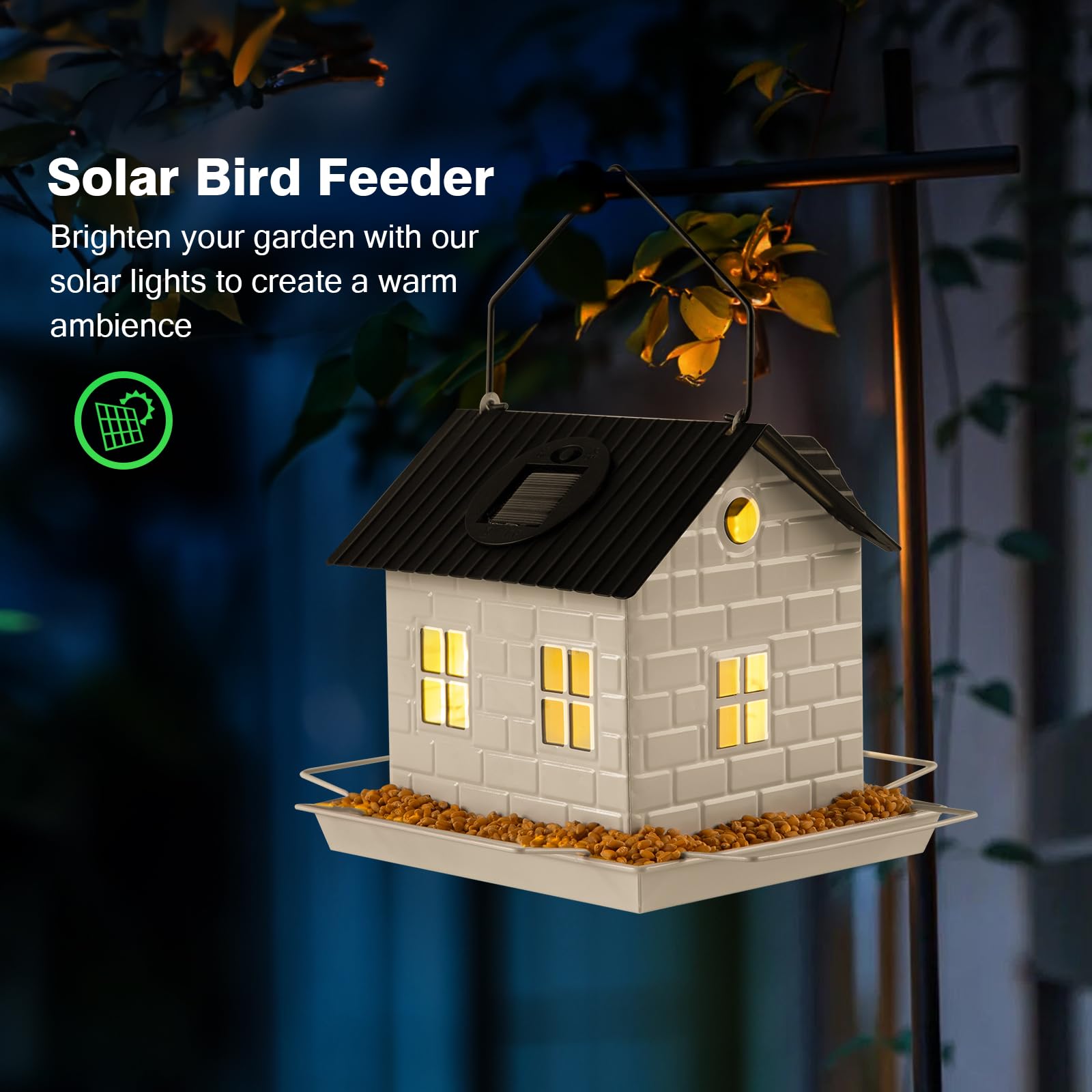 YKNTGIAO squirrel-proof top design prevents roof access for undisturbed feeding.