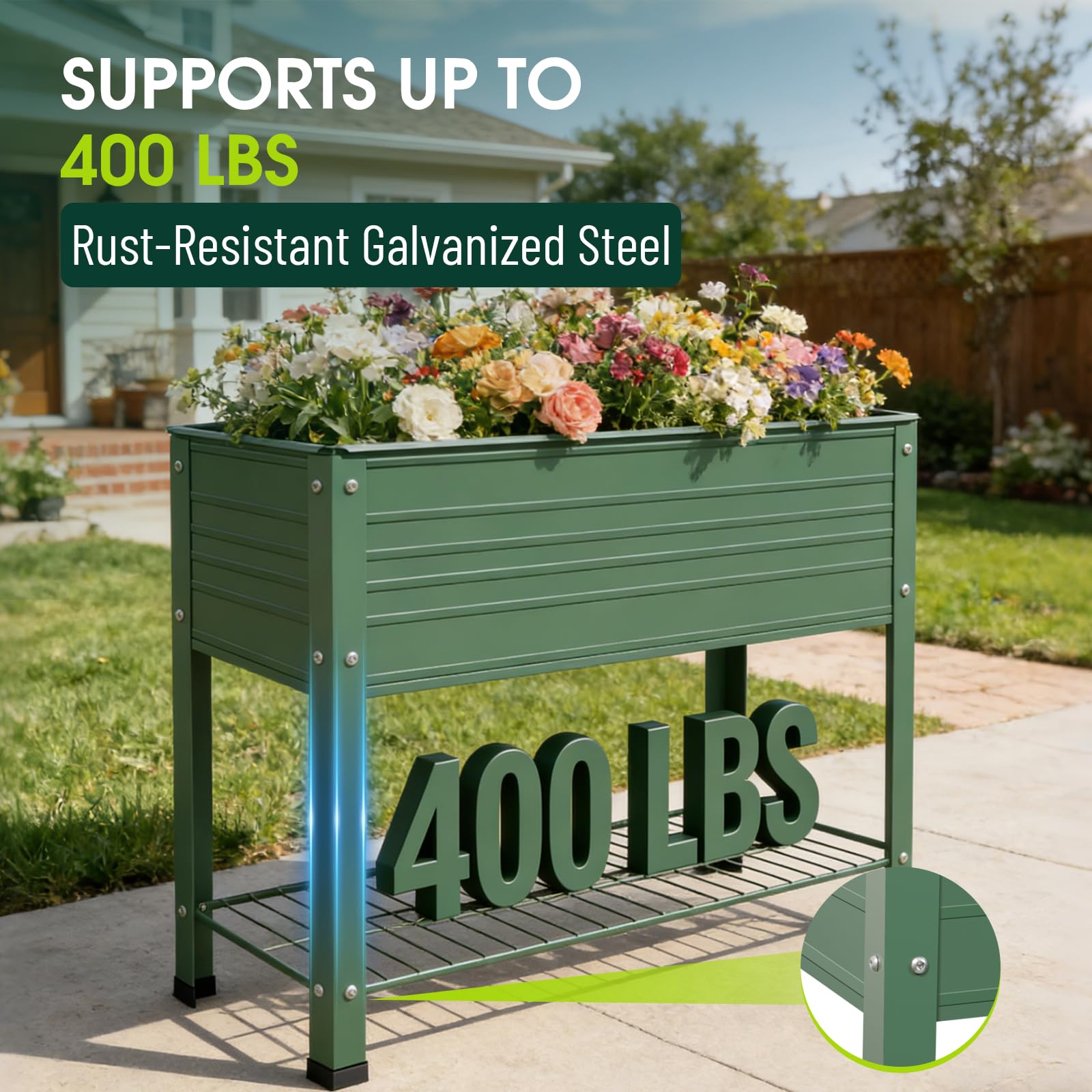 YKTEEDENS built-in bottom shelf and anti-slip feet for stability and convenience