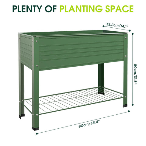 YKTEEDENS 2-Pack raised bed showing ergonomic 31.5-inch height for easy gardening